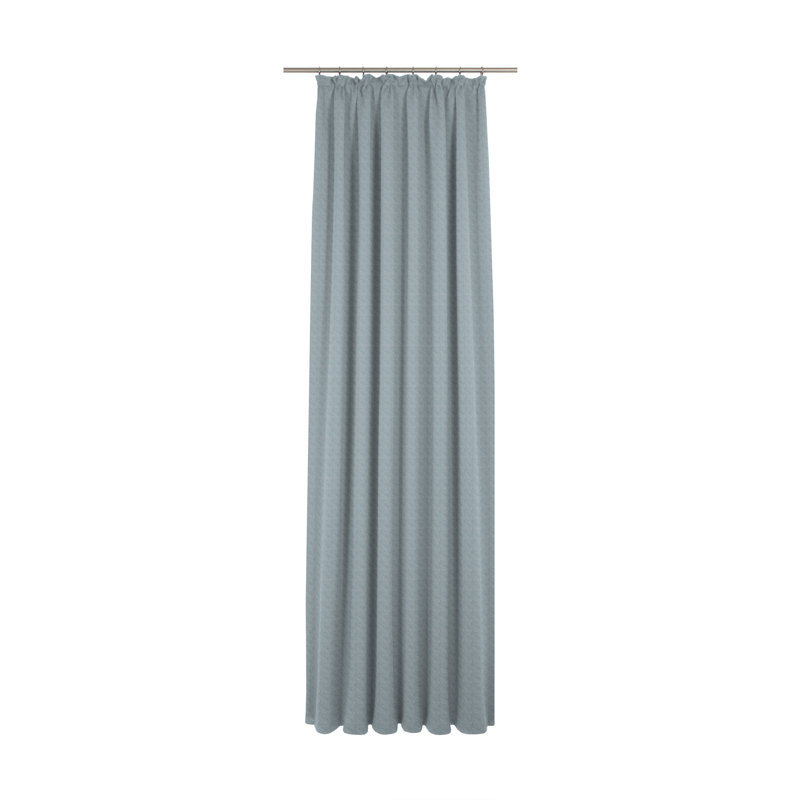 Branton Pencil Pleat Curtain Single Panel, opaque, 245cm H x 132cm W, Light blue