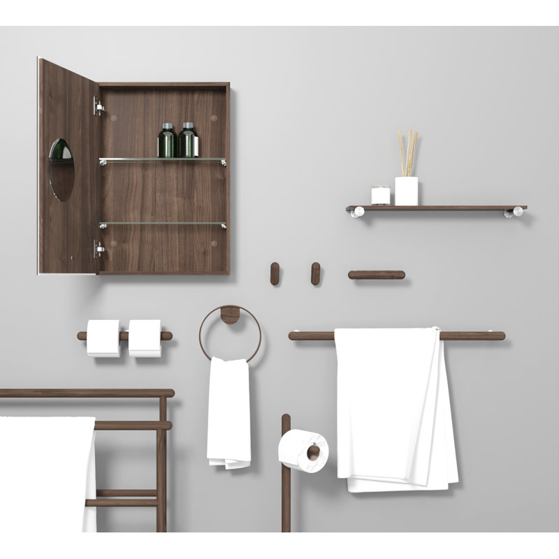 Iklim Wood 4 Towel Stand, Walnut