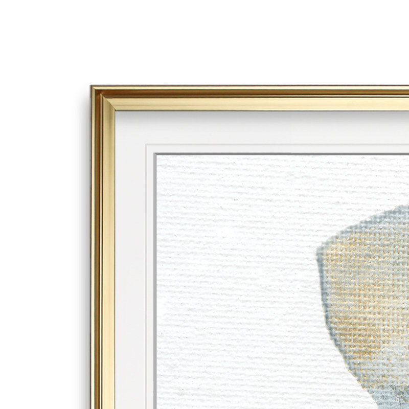 «Sand and Sky III», peinture, H 16 po x l 16 po x p 1,5 po, Cadre doré