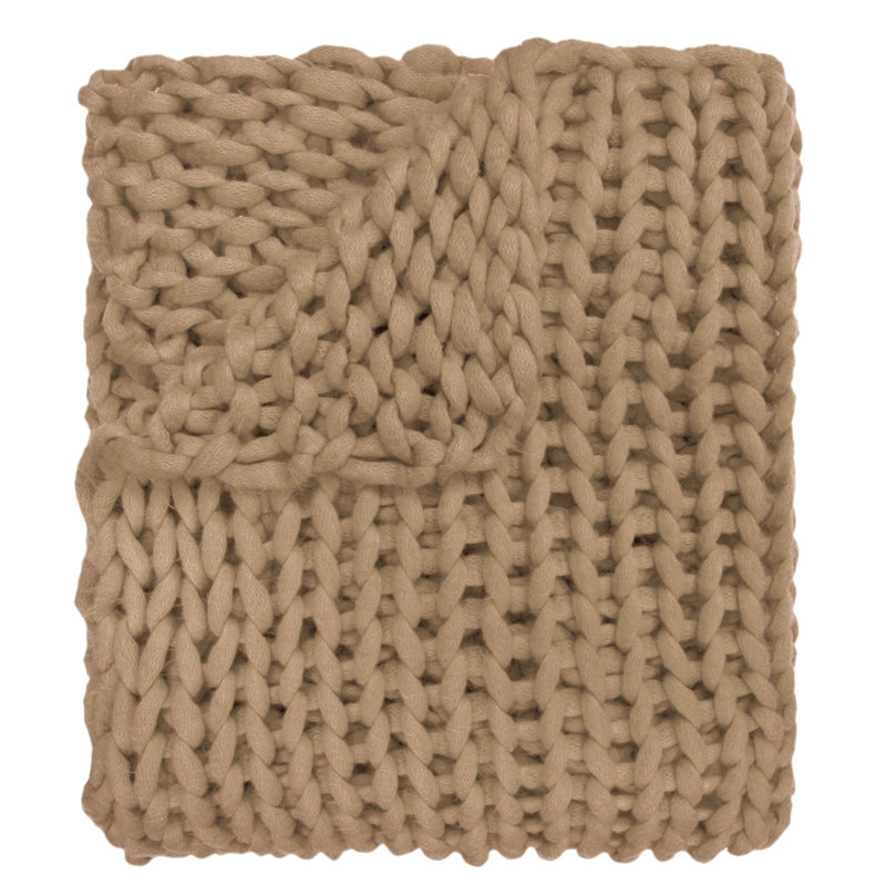 Donna Sharp Chunky Knit Camel Woven Throw, Camel