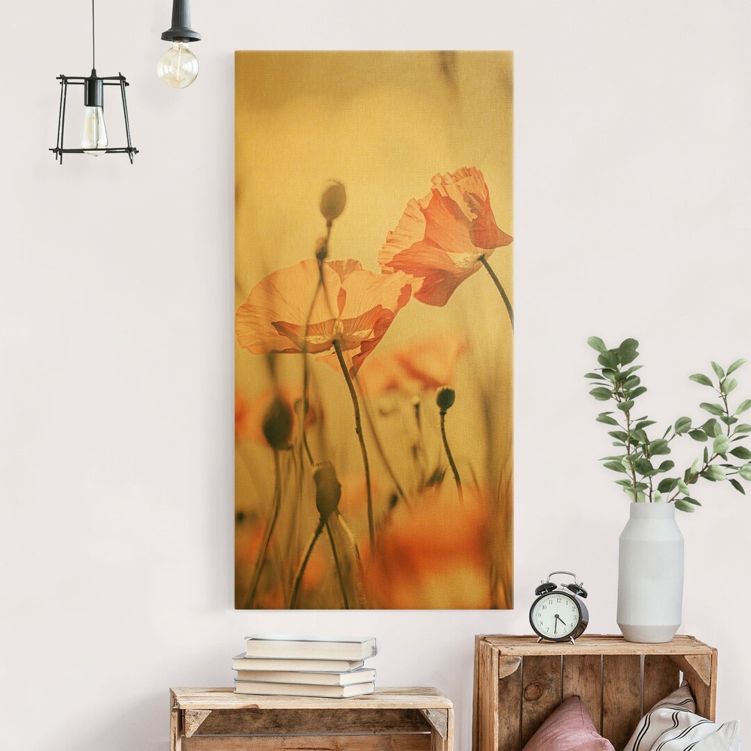 Leinwandbild Poppies in the Summer Wind von Monika Strigel