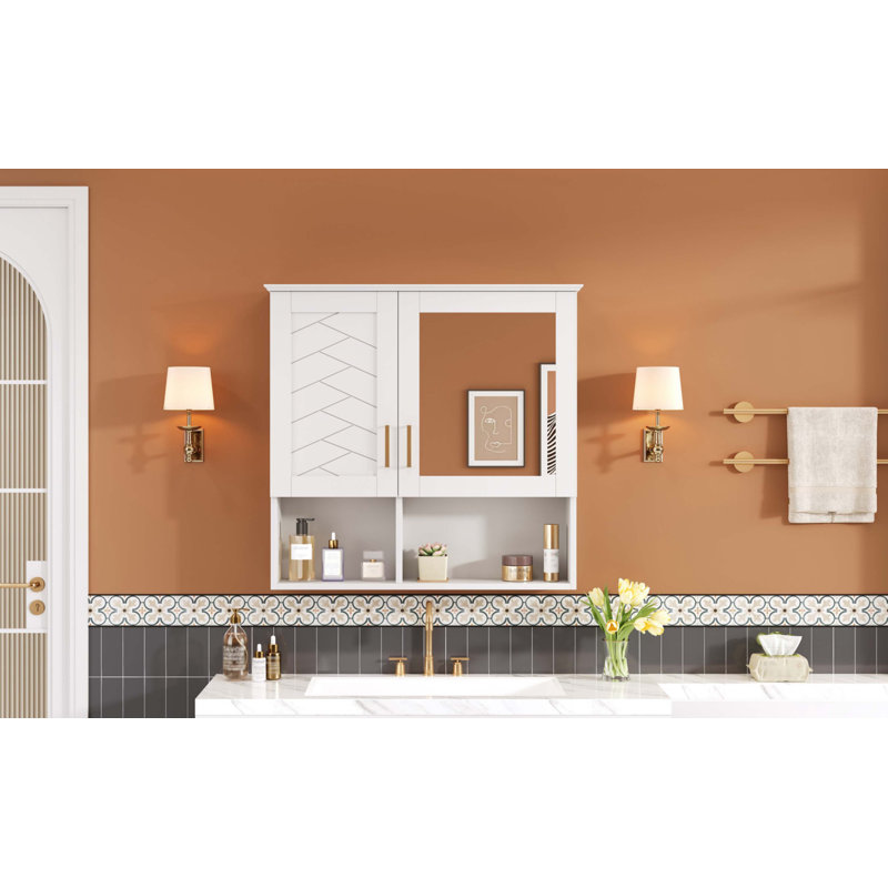 2-In-1 Bathroom Mirror Cabinet, White