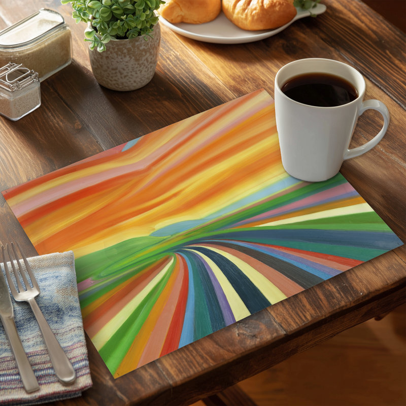 Napperon coloré en polyester Road | Décoration de chambre à coucher | Contemporain