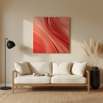 Gradient abstrait 3, art mural en métal rouge