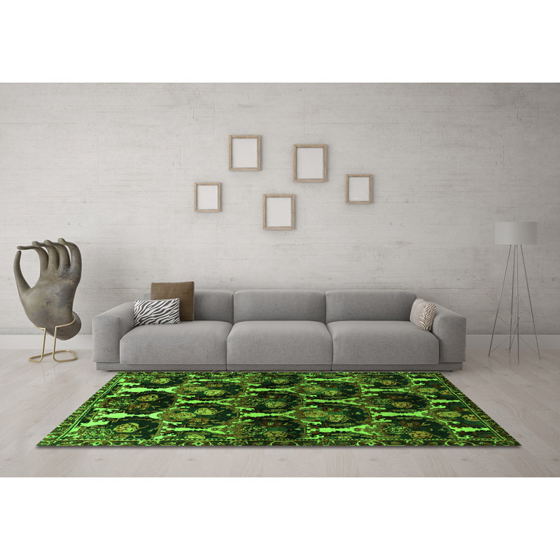 Washable Floral Indoor Rug, Square 7'