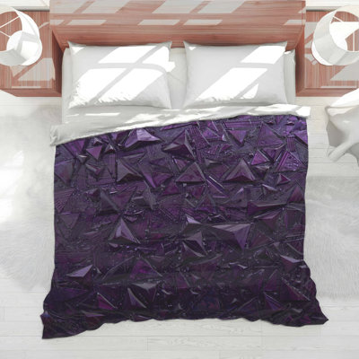 Édredon mauve à triangles géométriques