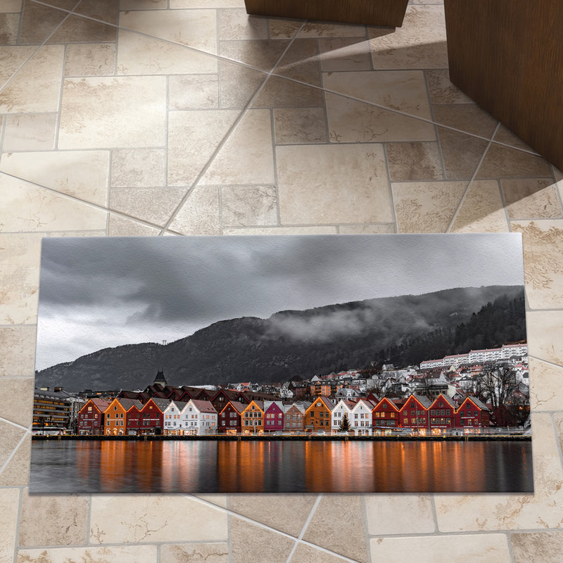 Soft-Type Non-Woven Printed Rug with Intricate Floral Design and Rich Color Palette Ideal for Enhancing Home Decor