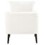 Chaise d'appoint moderne avec pieds en bois brun et design tendance - Revêtement en tissu blanc rembourré pour plus de confort-1788096342