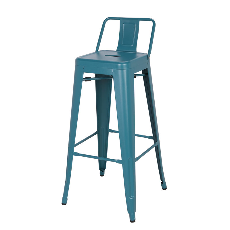 Counter Stool with Metal Frame, Frosted Teal