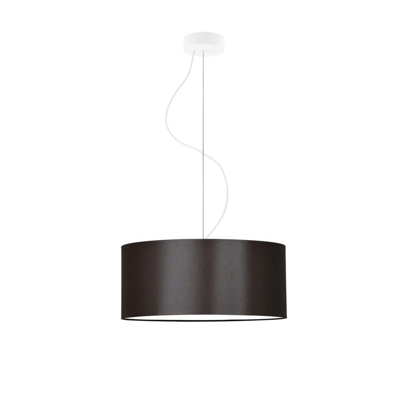 Aubryelle 3 - Light Drum Pendant, White, Brown, 120cm H x 40cm W x 40cm D