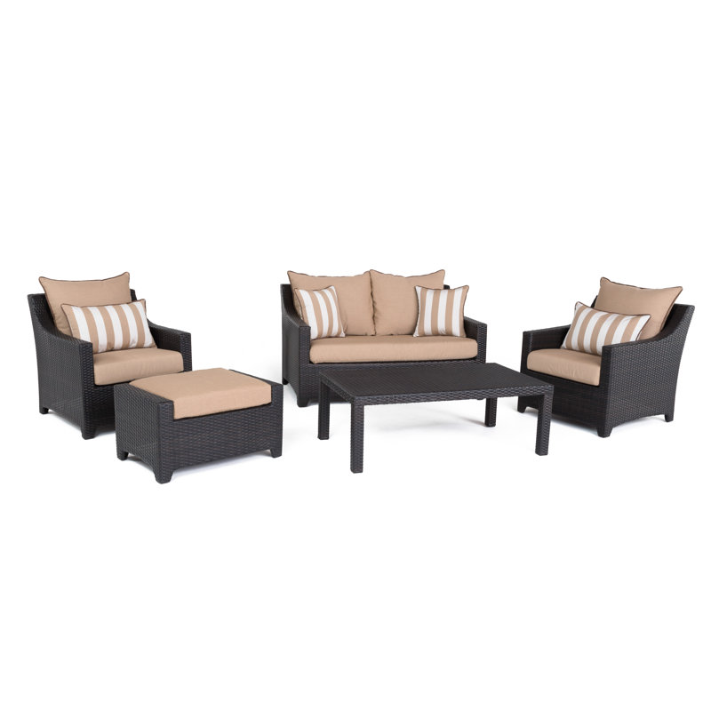Deco Outdoor 5 - Piece Conversation Set, Canvas Heather Beige Sunbrella® Canvas