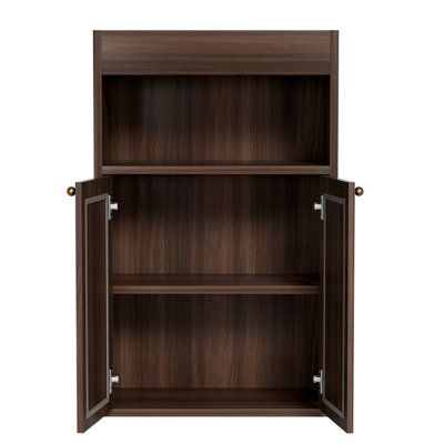 Armoire de rangement de plancher de salle de bain avec 2 portes en rotin OMCHOM