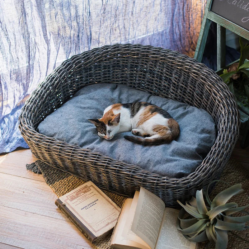 Cassian Wicker Pet Bed