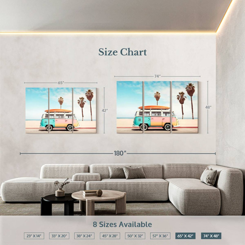 Mehar VW Van On The Beach, 42" H x 65" W