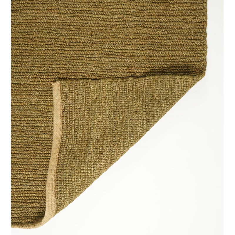 Dennon Eco-Friendly Chunky Jute Hand Woven Area Rug - Rustic Durable Design, Rectangle 160 x 230 cm, Green