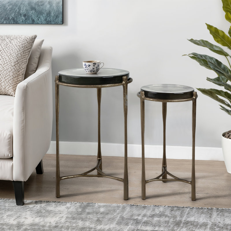 Table d'appoint Everly Quinn 2 pièces Adonia, Or
