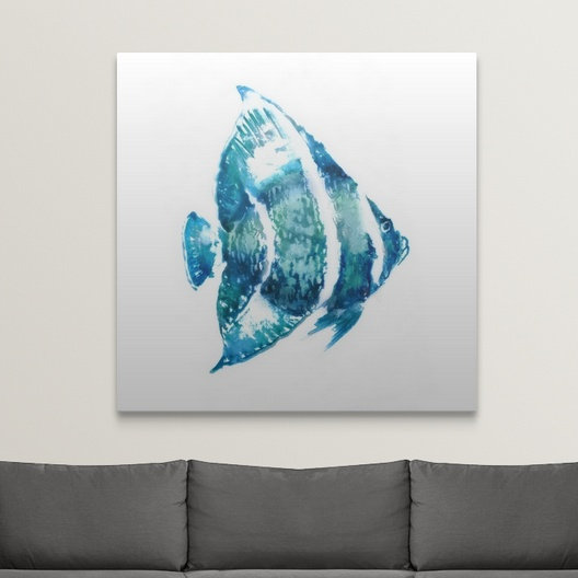 «Matsumoto Fish I» Edward Selkirk, reproduction d'art, H 35 po x l 35 po x P 1,5 po, Toile