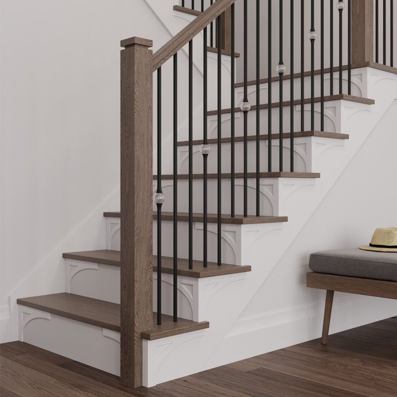 Embossed Birch Right Hand Stair Bracket for Elegant Stairways