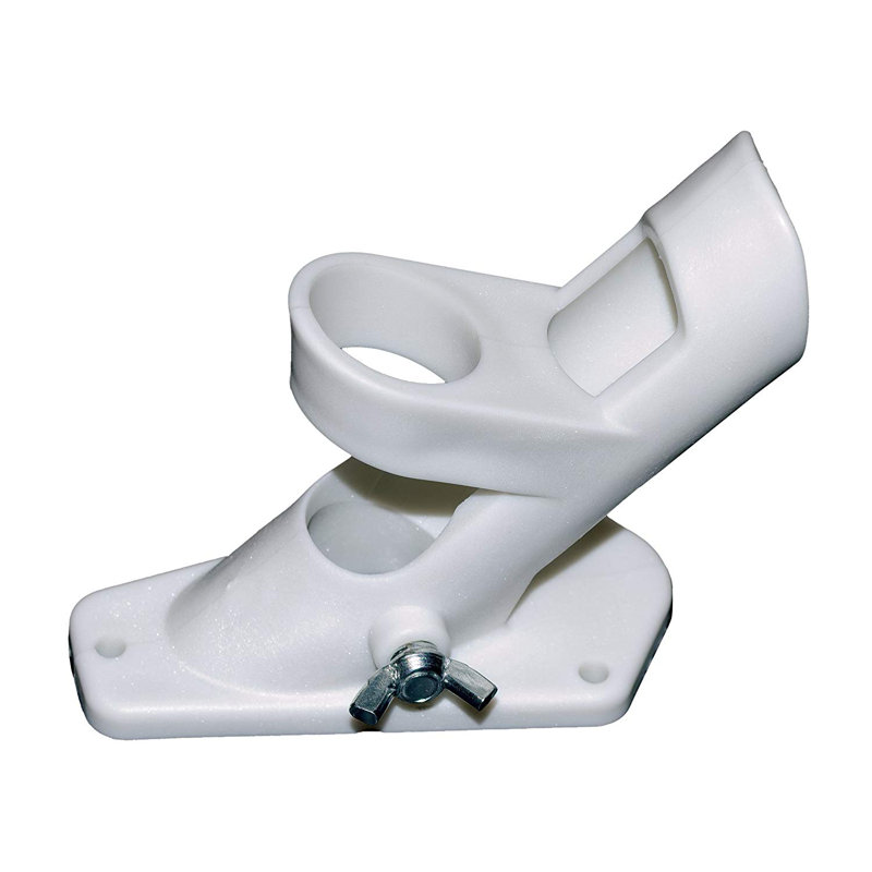 Compact White Nylon Flag Bracket for Dual Position