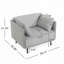 Chaise rembourrée en polyester avec structure en bois massif et pieds en acier