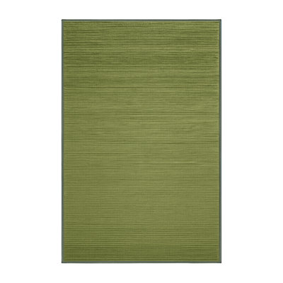 Machine Washable Solid Green Area Rug