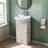 18 " W Freestanding Standard Free Standing Single Double Single Vanity Bathroom Vanity With Ceramic Top