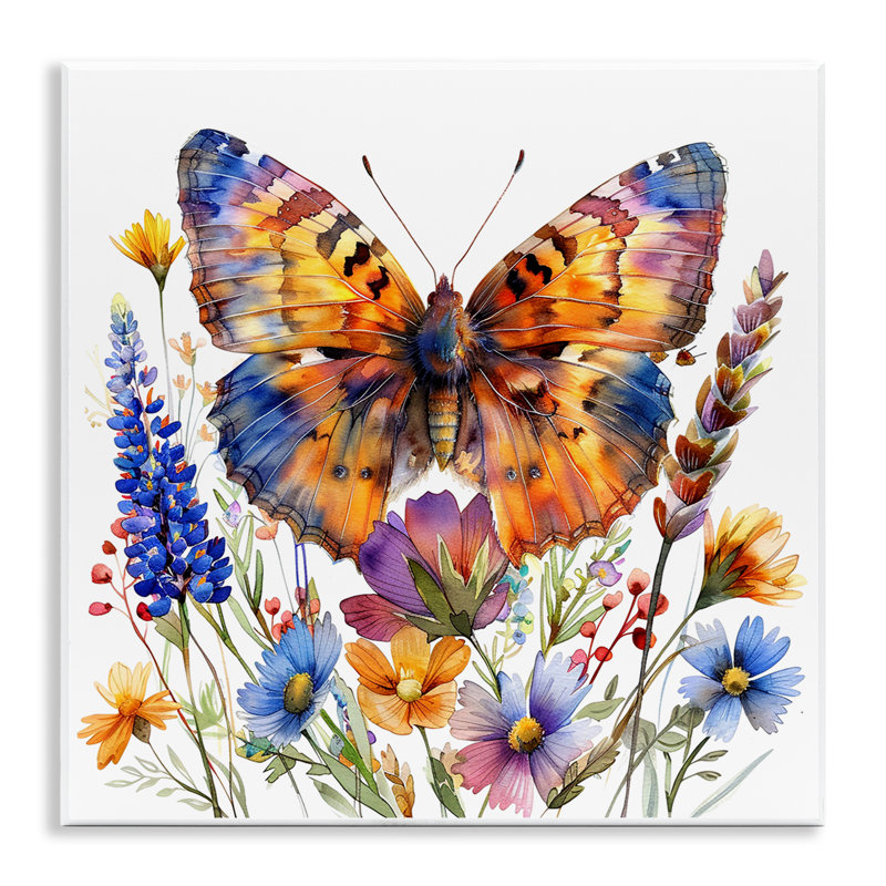 Art mural papillon orange par LSR Design Studio