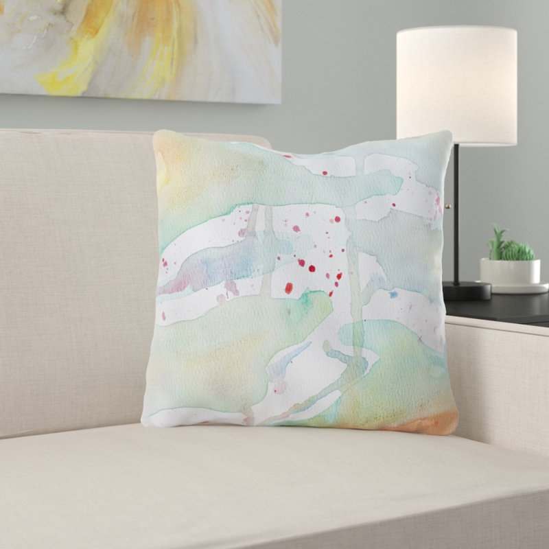 Coussin décoratif aquarelle Mucha, Microsuède, Intérieur