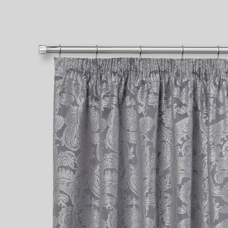 Full Stop Antique Brass Adjustable 160cm to 300cm 2cm Single Curtain Pole, 1.2 - 2.1m, Chrome