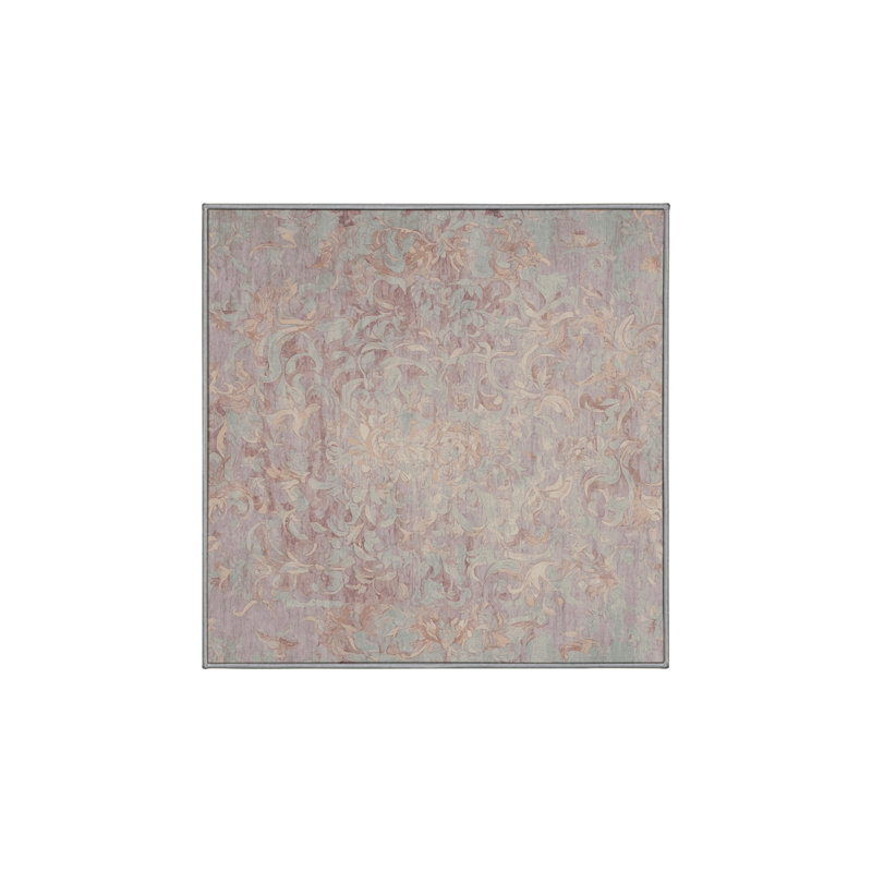 Tapis gris soyeux et moelleux, Carré 6 pi