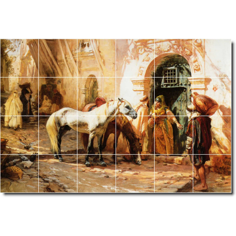 Carreau de céramique décorative 25,5 po x 21,25 po 4,25 po x 4,25 po, Femme 01098