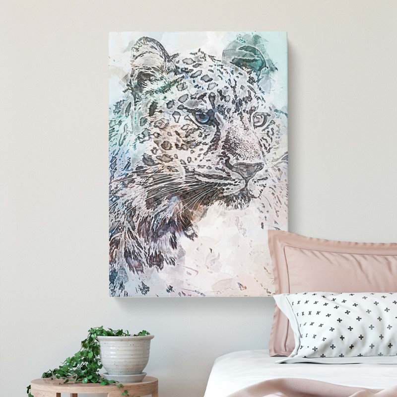 The Portrait of a Cheetah in Abstract - Wrapped Canvas, 50cm H x 35cm W x 3cm D