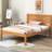 Twin Platform Bed With Headboard, Long-Lasting Wood Slat Support, No Box Spring, Oak Mattress Carrier,-1028384225