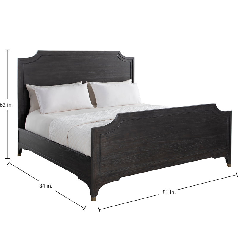 Alexandra Bed - Dark, King, Cerused Forest Black/Stained Gold