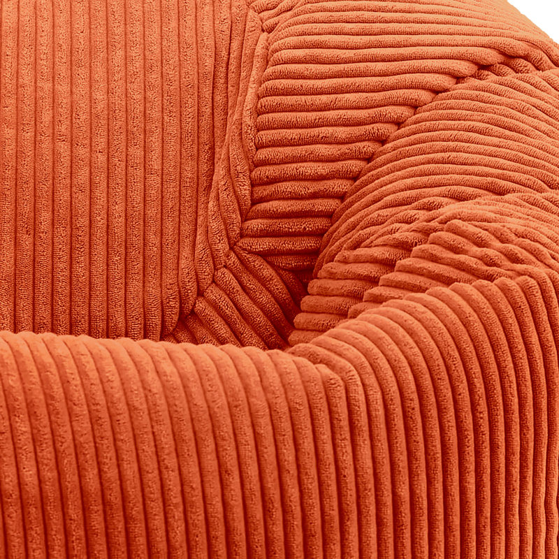 Kingston Cordurouy Bean Bag and Square Footstool, Orange