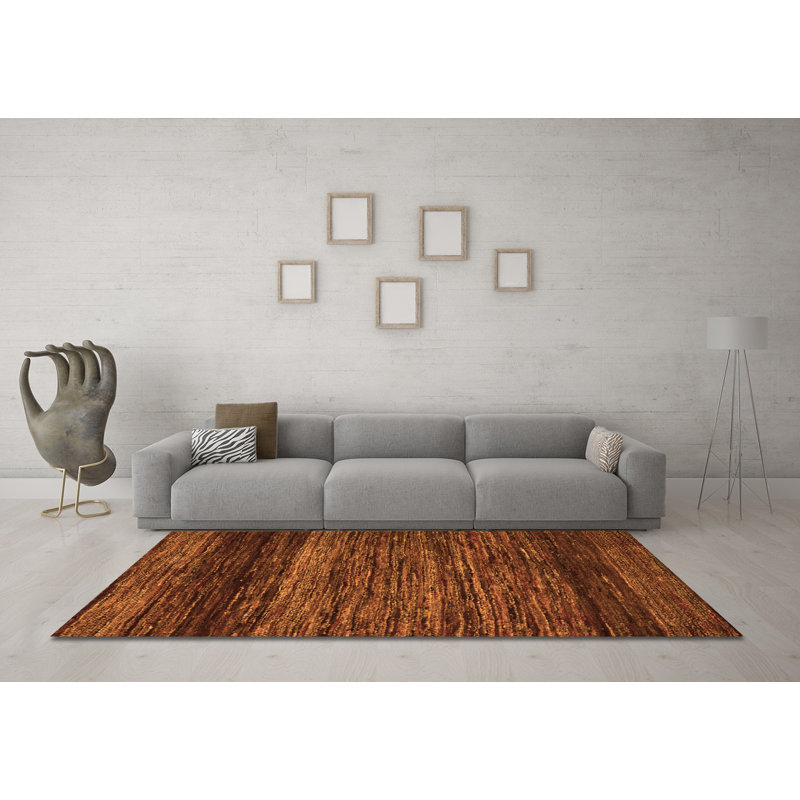 Shinesha Abstract Machine Woven Chenille/Polyester Area Rug in Dark Brown, Rectangle 2' x 3'