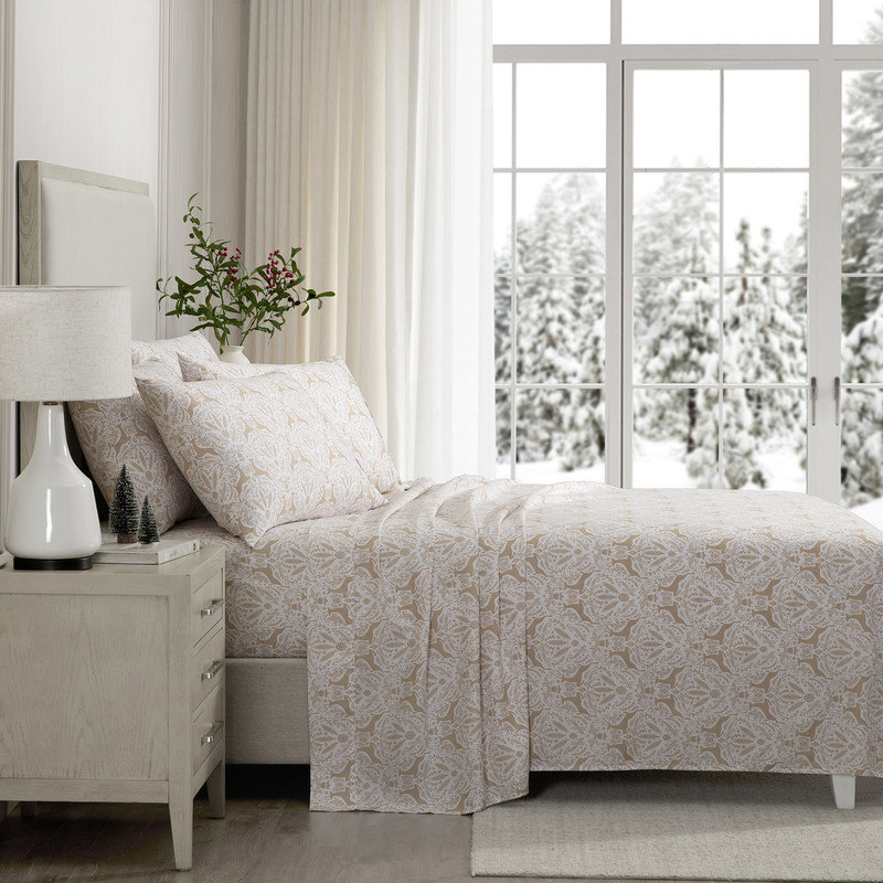 Ensemble de draps 6 pièces Lenox, Très grand lit, Renne populaire