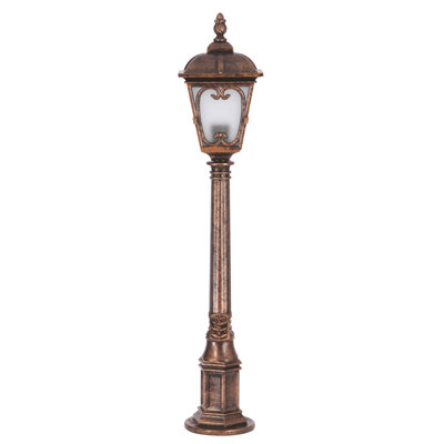 Aarjan Stained Glass Frosted Lamp Post (Full) Post Lantern