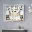 Armoire à pharmacie 20 po x 26 po avec miroir à fixation en surface ou salle de bain encastrée en aluminium
