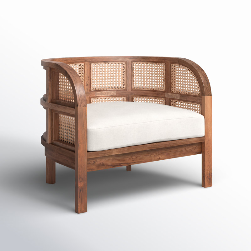 32" Wide Linen Barrel Chair