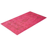 Overdyed Hand-Knotted Wool Modern-Contemporary Pink Area Rug 3' 1" x 5' 6"