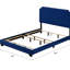Grand lit en velours bleu Haemon