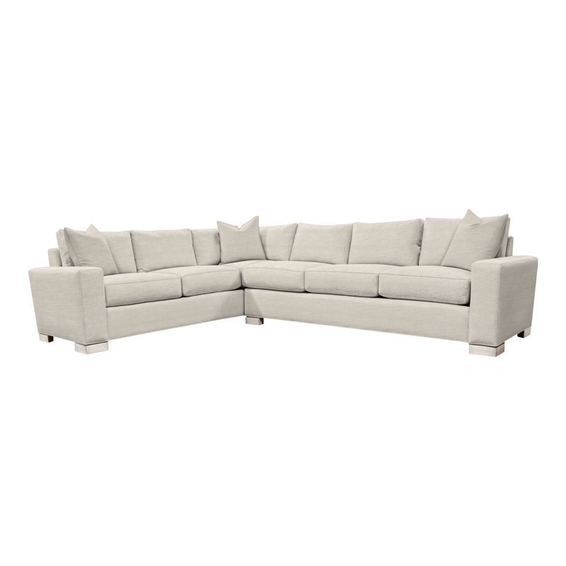 Canapé modulaire 2 pièces American Bungalow Claremont, Mélange de lin Tommy, Casa Blanca