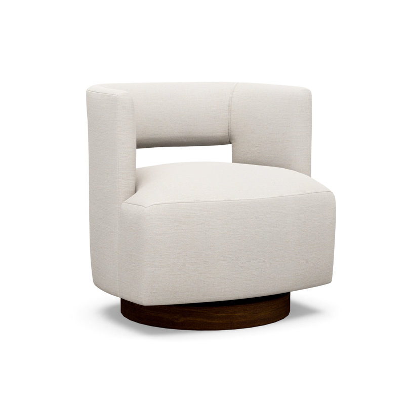 Crystle Swivel Barrel Chair, 8240-70, Walnut