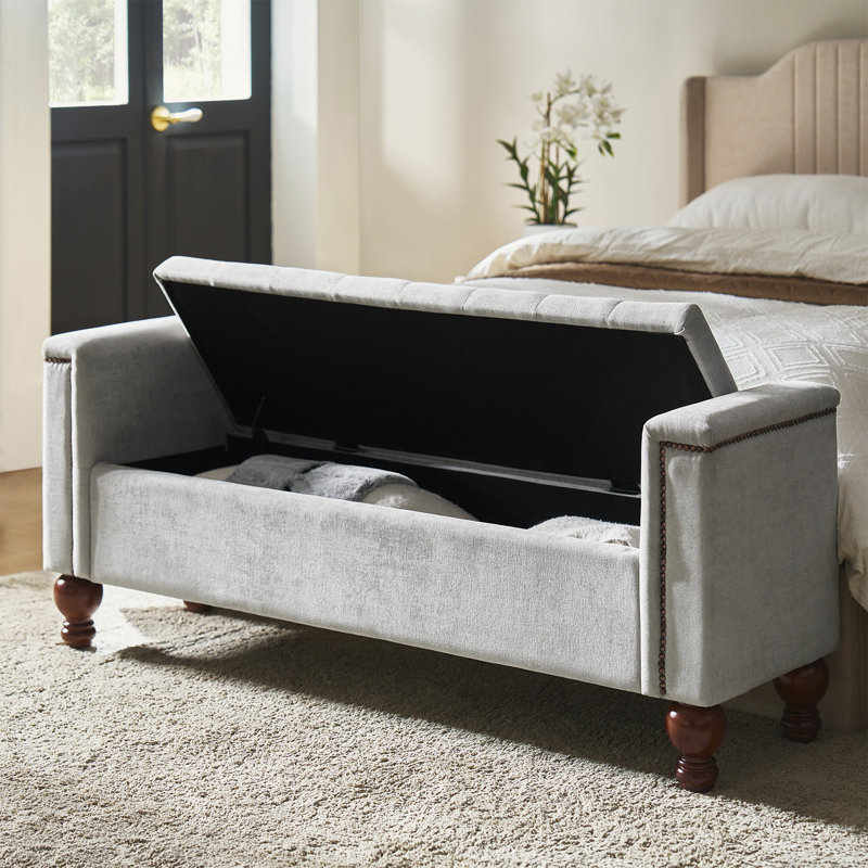 Banc de rangement l 59,5 po Delor, Gris