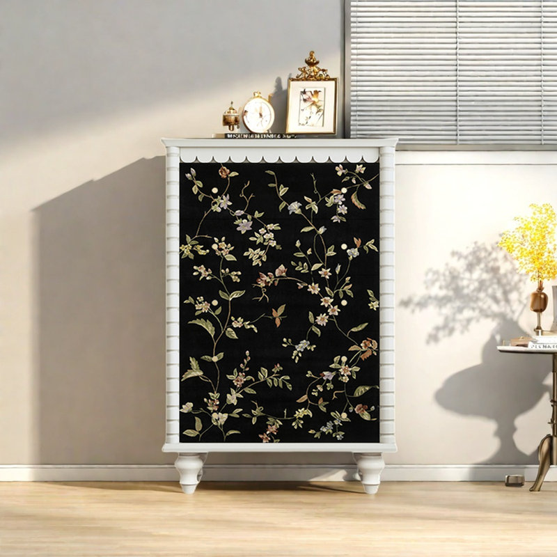 Commode d'appoint avec cinq tiroirs Retro, Blanc