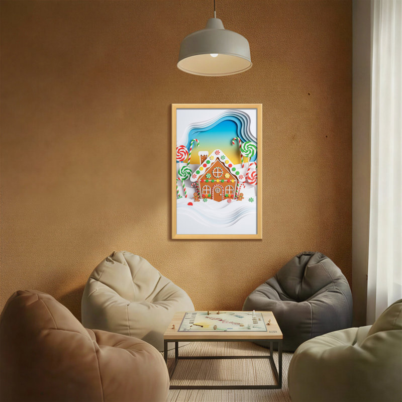 Scène de Noël maison en pain d'épice, H 18 po x l 12 po