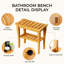 Tabouret de douche en bambou avec tablette de rangement, siège de douche imperméable pour spa, tabouret de douche pour l'intérieur de la douche, siège de salle de bain-130248639