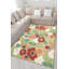 Tapis décoratif moderne à motif de roses et de fleurs vertes-2117636865