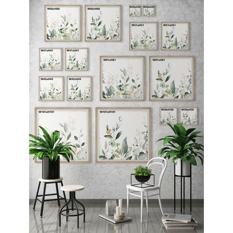 New Leaves by Marmont Hill - 2 Piece Single Picture Frame Painting Set, 61" H x 61" W